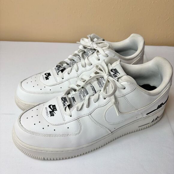 Nike Air Force 1 Low Double Air White/ Black Sneakers Men’s Sz 11.5 CJ1379-100 - Picture 1 of 14